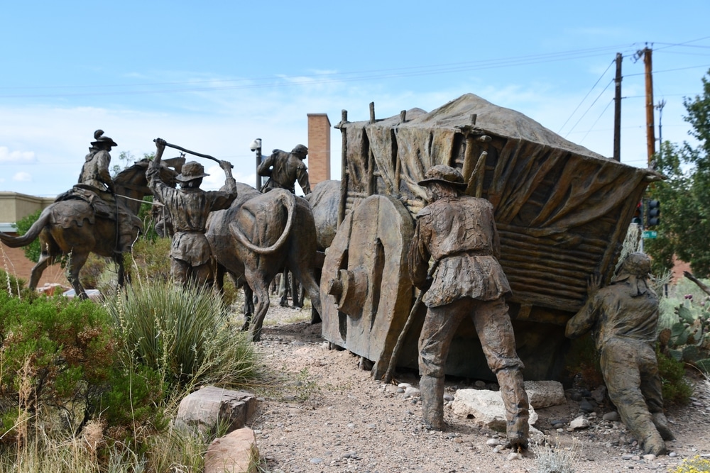 Sculptures outside the Albuquerque Museum of Art + History